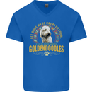 A Goldendoodle Dog Mens V-Neck Cotton T-Shirt Royal Blue