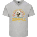 A Goldendoodle Dog Mens V-Neck Cotton T-Shirt Sports Grey
