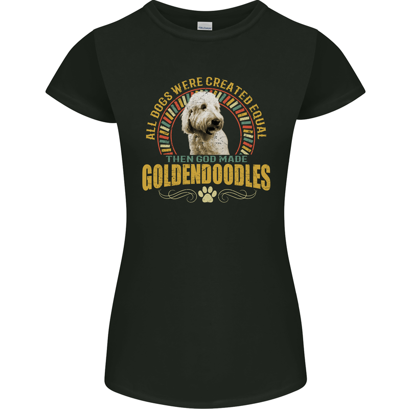 A Goldendoodle Dog Womens Petite Cut T-Shirt Black