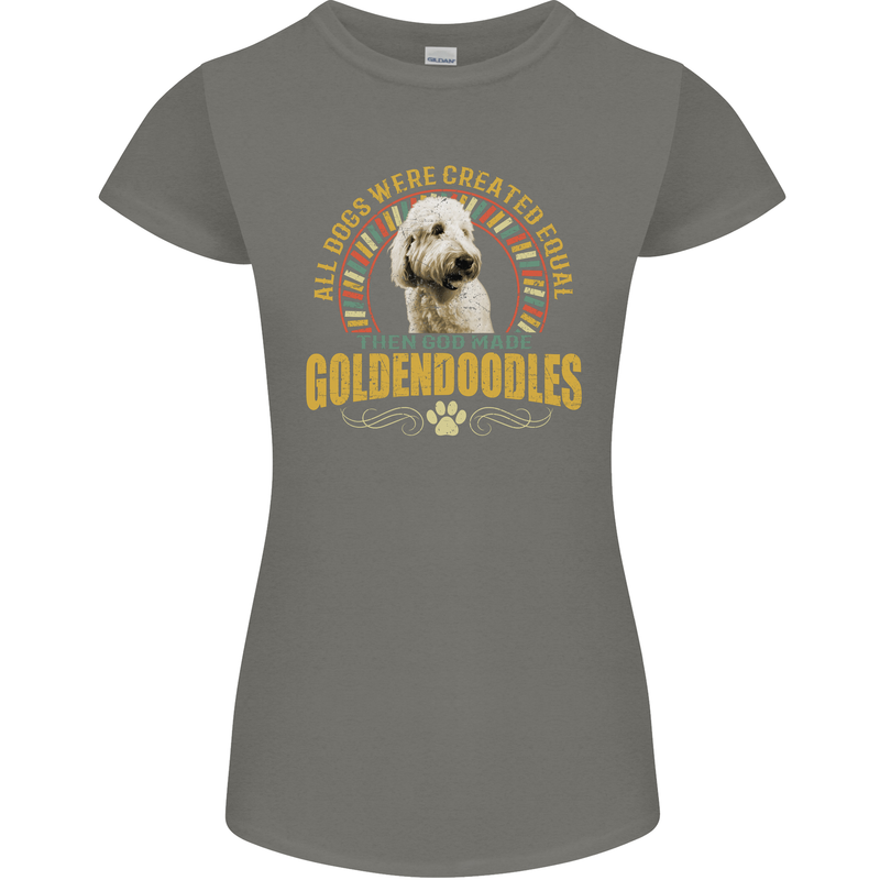 A Goldendoodle Dog Womens Petite Cut T-Shirt Charcoal