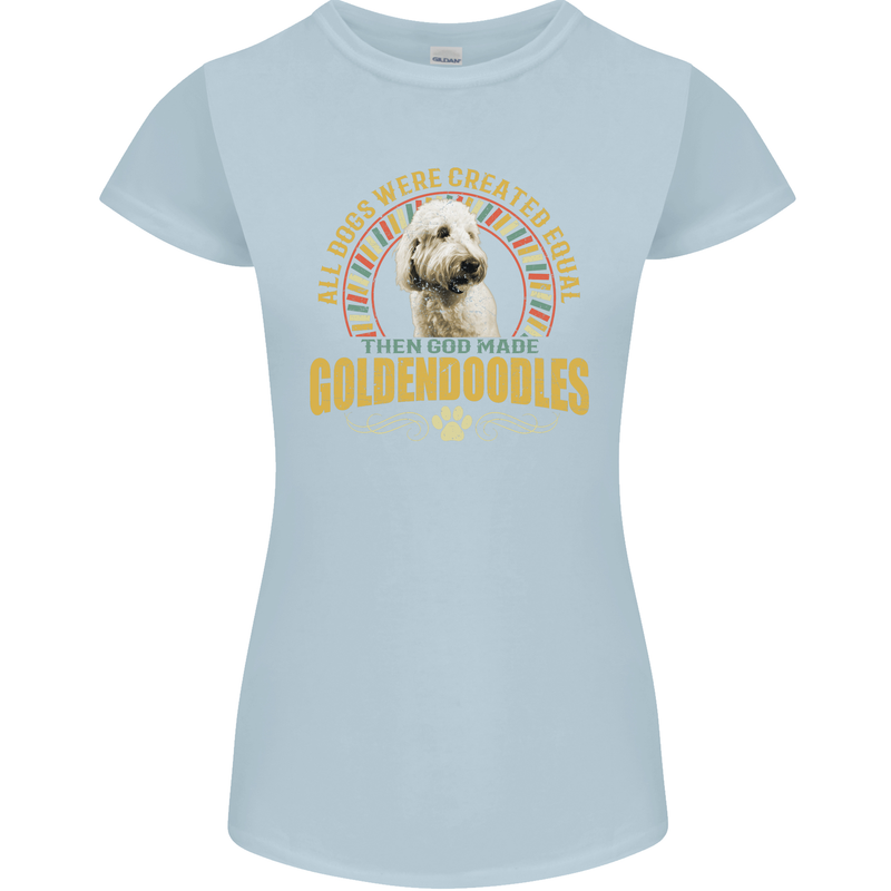 A Goldendoodle Dog Womens Petite Cut T-Shirt Light Blue