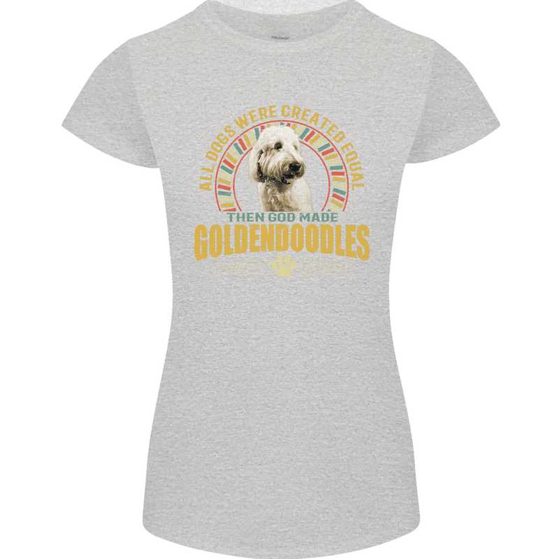 A Goldendoodle Dog Womens Petite Cut T-Shirt Sports Grey