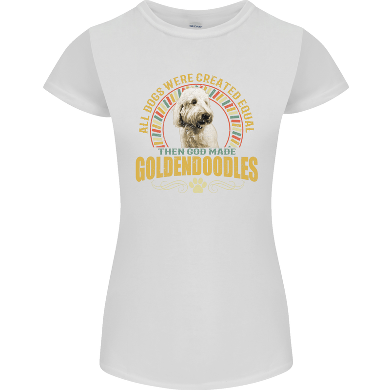 A Goldendoodle Dog Womens Petite Cut T-Shirt White