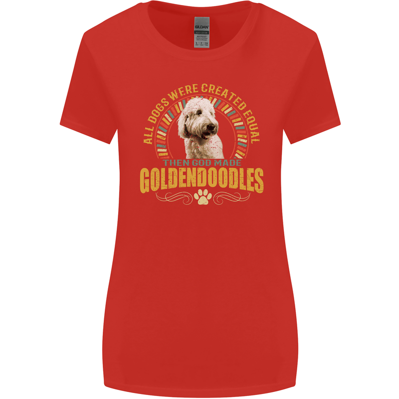 A Goldendoodle Dog Womens Wider Cut T-Shirt Red