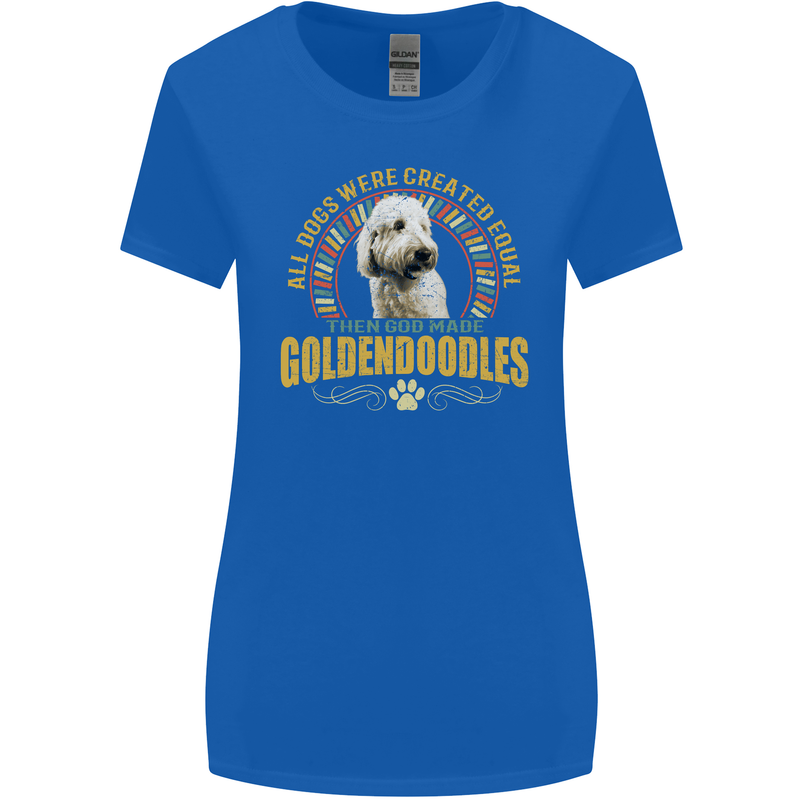 A Goldendoodle Dog Womens Wider Cut T-Shirt Royal Blue