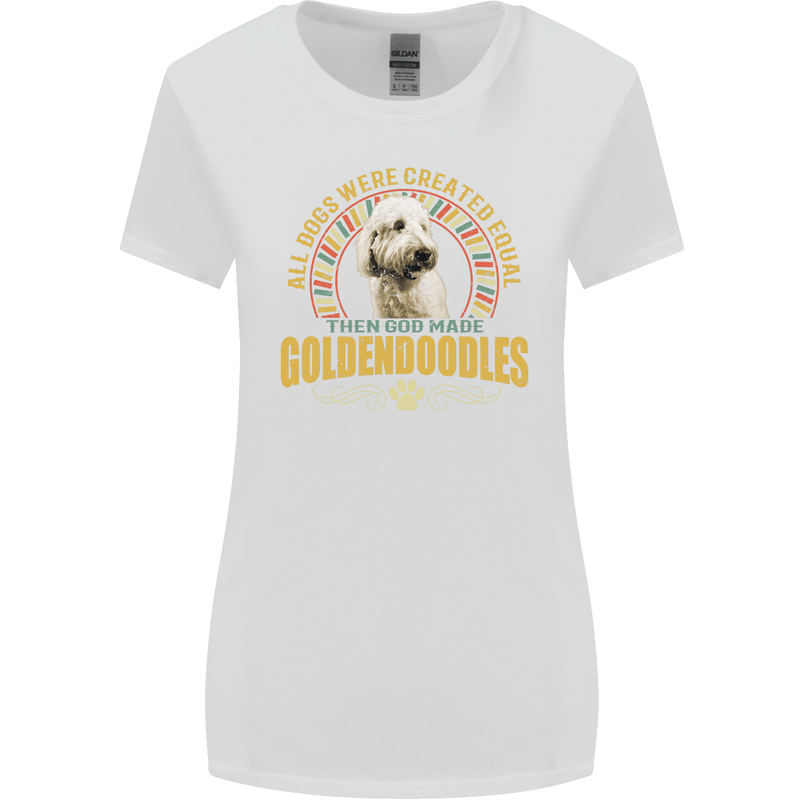 A Goldendoodle Dog Womens Wider Cut T-Shirt White