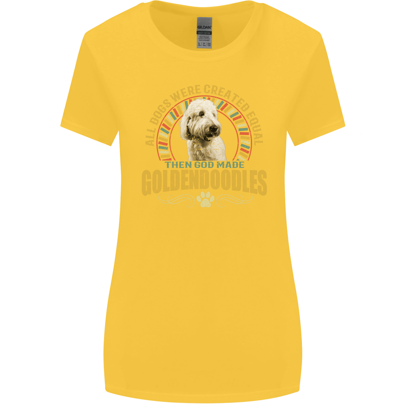 A Goldendoodle Dog Womens Wider Cut T-Shirt Yellow