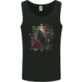 A Gothic Bird and Cross in Roses Gothic Mens Vest Tank Top Black