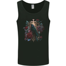 A Gothic Bird and Cross in Roses Gothic Mens Vest Tank Top Black