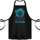 A Gothic Celtic Cross and Roses Cotton Apron 100% Organic Black