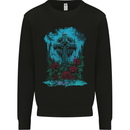 A Gothic Celtic Cross and Roses Kids Sweatshirt Jumper Black