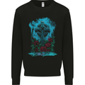 A Gothic Celtic Cross and Roses Mens Sweatshirt Jumper Black