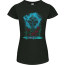 A Gothic Celtic Cross and Roses Womens Petite Cut T-Shirt Black