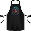 A Gothic Cross at a Tombstone Gothic Fantasy Cotton Apron 100% Organic Black