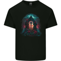 A Gothic Cross at a Tombstone Gothic Fantasy Kids T-Shirt Childrens Black