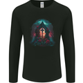 A Gothic Cross at a Tombstone Gothic Fantasy Mens Long Sleeve T-Shirt Black