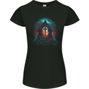 A Gothic Cross at a Tombstone Gothic Fantasy Womens Petite Cut T-Shirt Black