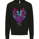A Gothic Heart With Roses Skull Kids Sweatshirt Jumper Black