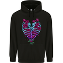 A Gothic Heart With Roses Skull Mens 80% Cotton Hoodie Black