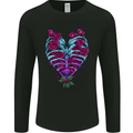 A Gothic Heart With Roses Skull Mens Long Sleeve T-Shirt Black