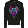 A Gothic Heart With Roses Skull Mens Sweatshirt Jumper Black