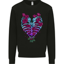 A Gothic Heart With Roses Skull Mens Sweatshirt Jumper Black