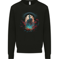 A Gothic Medieval Sword and Skull Kids Sweatshirt Jumper Black