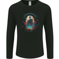 A Gothic Medieval Sword and Skull Mens Long Sleeve T-Shirt Black
