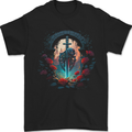 A Gothic Medieval Sword and Skull Mens T-Shirt 100% Cotton Black