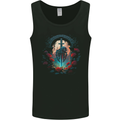 A Gothic Medieval Sword and Skull Mens Vest Tank Top Black