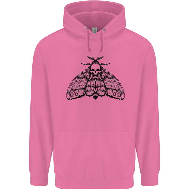 A Gothic Moth Skull Childrens Kids Hoodie Azalea