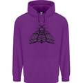 A Gothic Moth Skull Childrens Kids Hoodie Purple