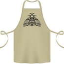 A Gothic Moth Skull Cotton Apron 100% Organic Khaki