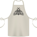 A Gothic Moth Skull Cotton Apron 100% Organic Natural