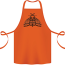 A Gothic Moth Skull Cotton Apron 100% Organic Orange