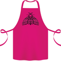 A Gothic Moth Skull Cotton Apron 100% Organic Pink
