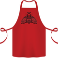 A Gothic Moth Skull Cotton Apron 100% Organic Red