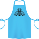 A Gothic Moth Skull Cotton Apron 100% Organic Turquoise