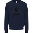 A Gothic Moth Skull Kids Sweatshirt Jumper Navy Blue
