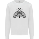 A Gothic Moth Skull Kids Sweatshirt Jumper White