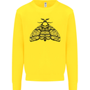 A Gothic Moth Skull Kids Sweatshirt Jumper Yellow