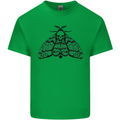A Gothic Moth Skull Kids T-Shirt Childrens Irish Green