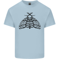 A Gothic Moth Skull Kids T-Shirt Childrens Light Blue
