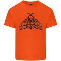 A Gothic Moth Skull Kids T-Shirt Childrens Orange