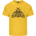 A Gothic Moth Skull Kids T-Shirt Childrens Yellow