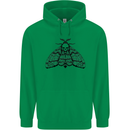 A Gothic Moth Skull Mens 80% Cotton Hoodie Irish Green