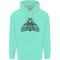 A Gothic Moth Skull Mens 80% Cotton Hoodie Peppermint