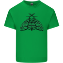 A Gothic Moth Skull Mens Cotton T-Shirt Tee Top Irish Green