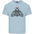 A Gothic Moth Skull Mens Cotton T-Shirt Tee Top Light Blue