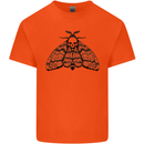 A Gothic Moth Skull Mens Cotton T-Shirt Tee Top Orange
